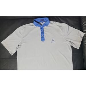 Stitch Polo Shirt Men’s M Striped Golf Performance Stretch| Personalized Patch!!
